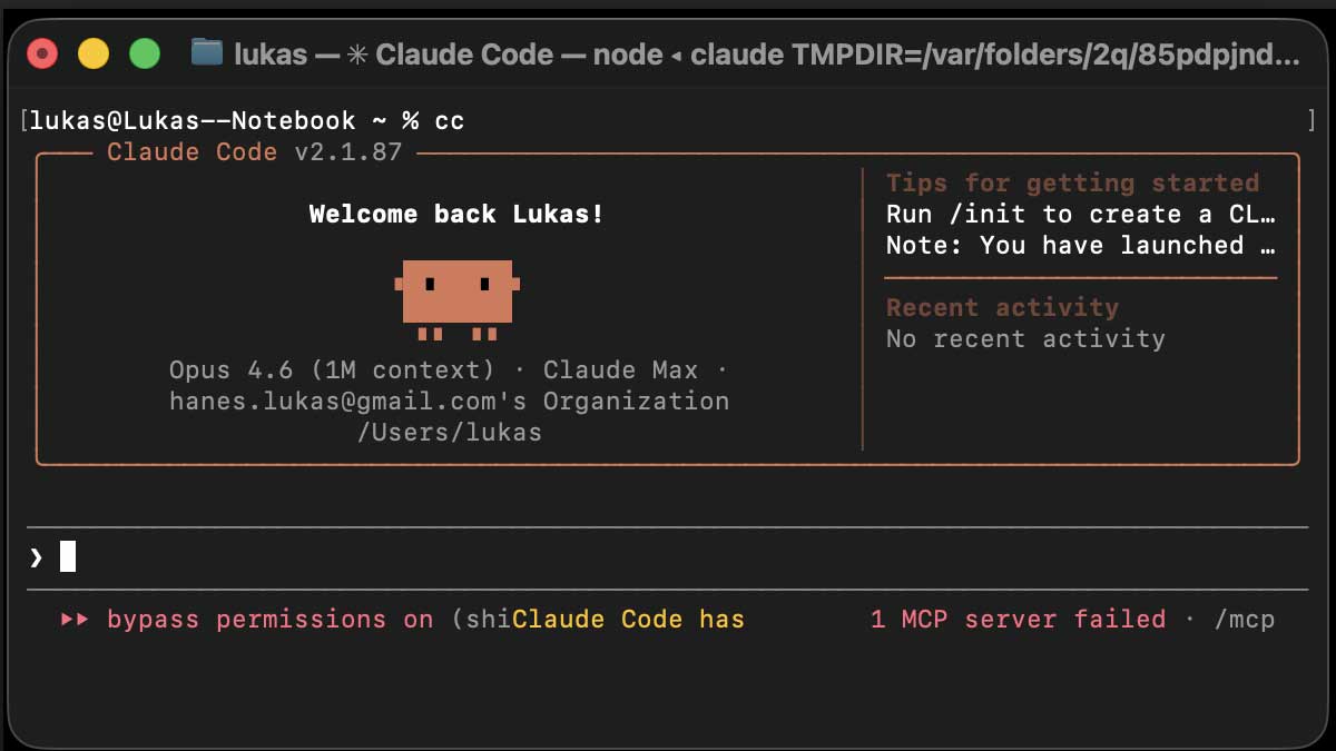 Back to the terminal. Claude Code workflow